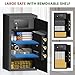 5.8 Cub Large Fireproof Safe, Home Safe Water and Fireproof, Large Document Safes With Digital Combination Lock, Smart Alert, Removable Shelf, LED Light, Fireproof Safes for Money Jewelry Valuables