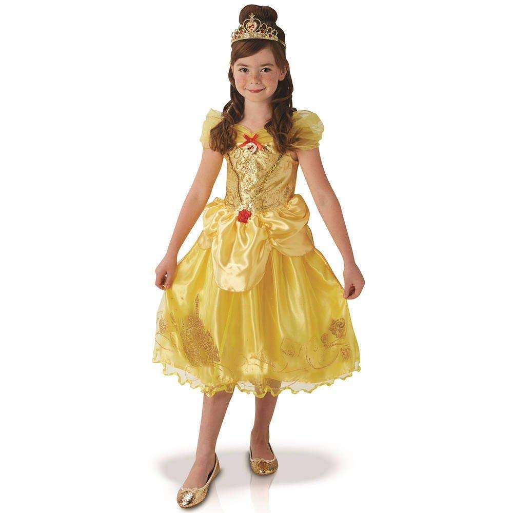 Rubie's Official Licensed Costumes Disney Beauty and the Beast Princess Belle Golden Storyteller Book Week and World Book Day Child Costume, Large 7-8 Years
