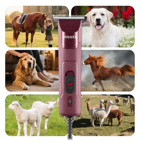 Professional Grooming Electric Corded 2-Speed Horse Clipper with Detachable Blade - Cool & Quiet Running Design - Includes Size T84 Blade for Complete Horse Grooming - Burgundy - Thumbnail 6