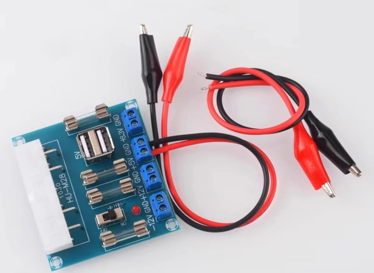 1PCS ATX Power Adapter Board HU-M28 with USB Adapter Board and Crocodile Clip Cable