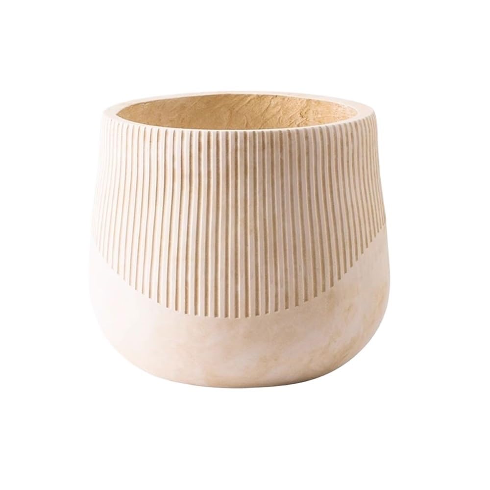 L8p2B5s7 Garden Pots Round Large Calibre Flower Pot with Streaks Floor Standing Magnesium Clay Planter