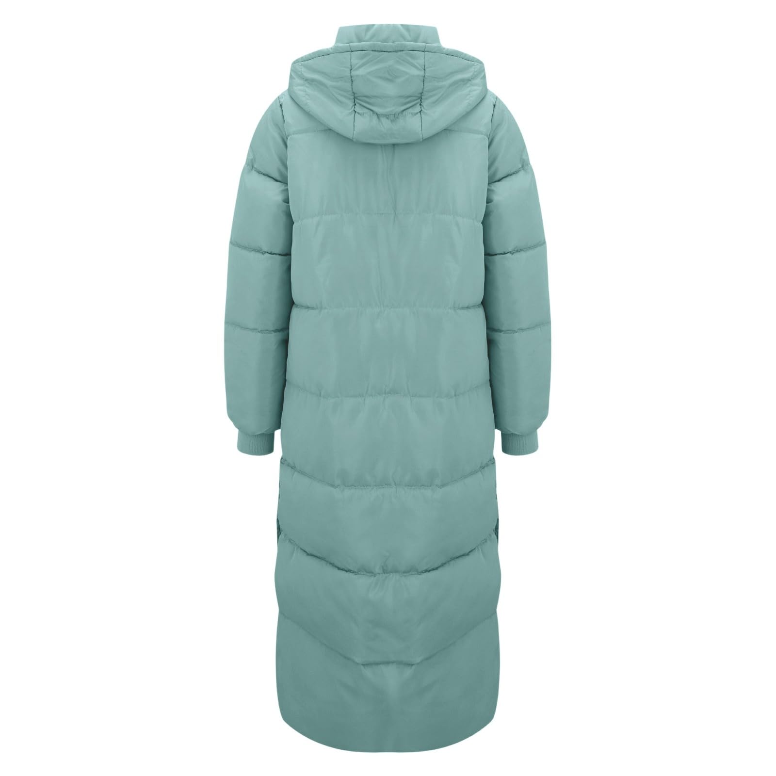 Genérico Płaszcze damskie, długie, z kapturem, zamek błyskawiczny, ciepłe, wiatroszczelne, slim fit, wodoodporna kurtka outdoorowa, plusz, z talią i nartą