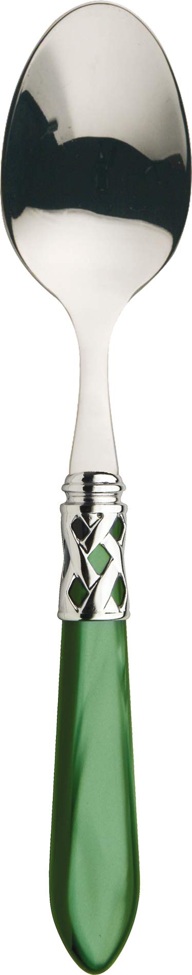 BUGATTI, Aladdin, Set Posate 4 Pezzi in Acciaio Inox 18/10, ghiera cromata e Manico Colore Verde Effetto Madreperla. Set 1 Persona Composto da Cucchiaio, forchetta, Coltello e cucchiaino caffè