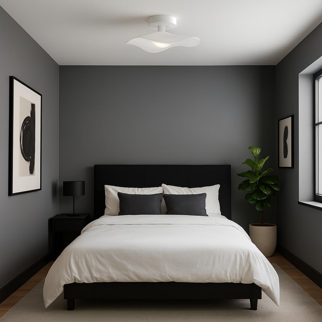 KONTARBOOR Nowoczesna lampa sufitowa biała 43 x 17 cm - Minimalistyczna lampa sufitowa LED - współczesny styl do salonu, sypialni, kuchni lub biura