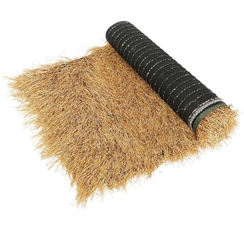 HAZEK Toit d'herbe De Chaume Synthétique,Rouleau De Paille Mexicaine Artificielle,Décoration De Toit De Chaume Ignifuge,Décoration De Fête Et De Bar...