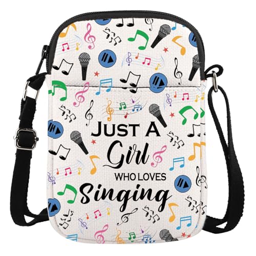 Gzrlyf Singing Lover Cossbody Bag Singer Singing Gift Music Lover Purse Wallet Bag