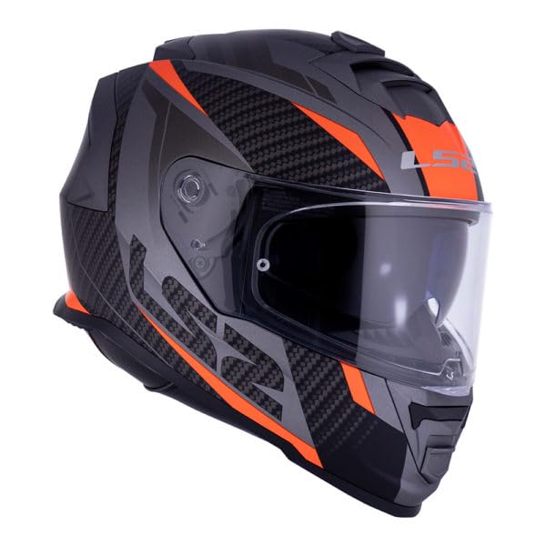 Image of LS2 Helmets - FF800 Storm - Racer - Matt Titanium Fluo Orange - Dual Visor Full Face Helmet (Medim 570MM)