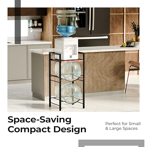 Image of Lifelong 3-Tier Water Can Dispenser Stand |Water Bottle Holder - Wooden Shelf |Heavy- Duty Rack for 20L Bottles| 75kg Weight Capacity|Space-Saving&Anti Skid Design for Home, Kitchen, Office&Gym, Black