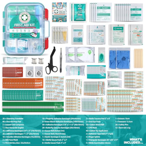 Image of General Medi 420 Pieces Professional First Aid Kit - HardCase First Aid Box - Contains Premium Medical Supplies for Travel, Home, Office, Vehicle, Camping, Workplace & Outdoor
