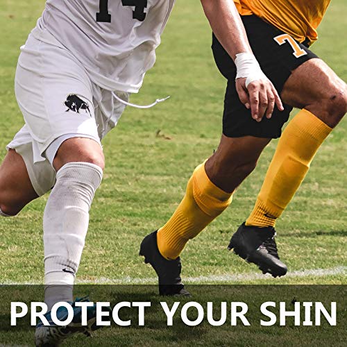 image for VARWANEO Carbon Fiber Soccer Shin Guards,with Large Cushioned,for Kid,