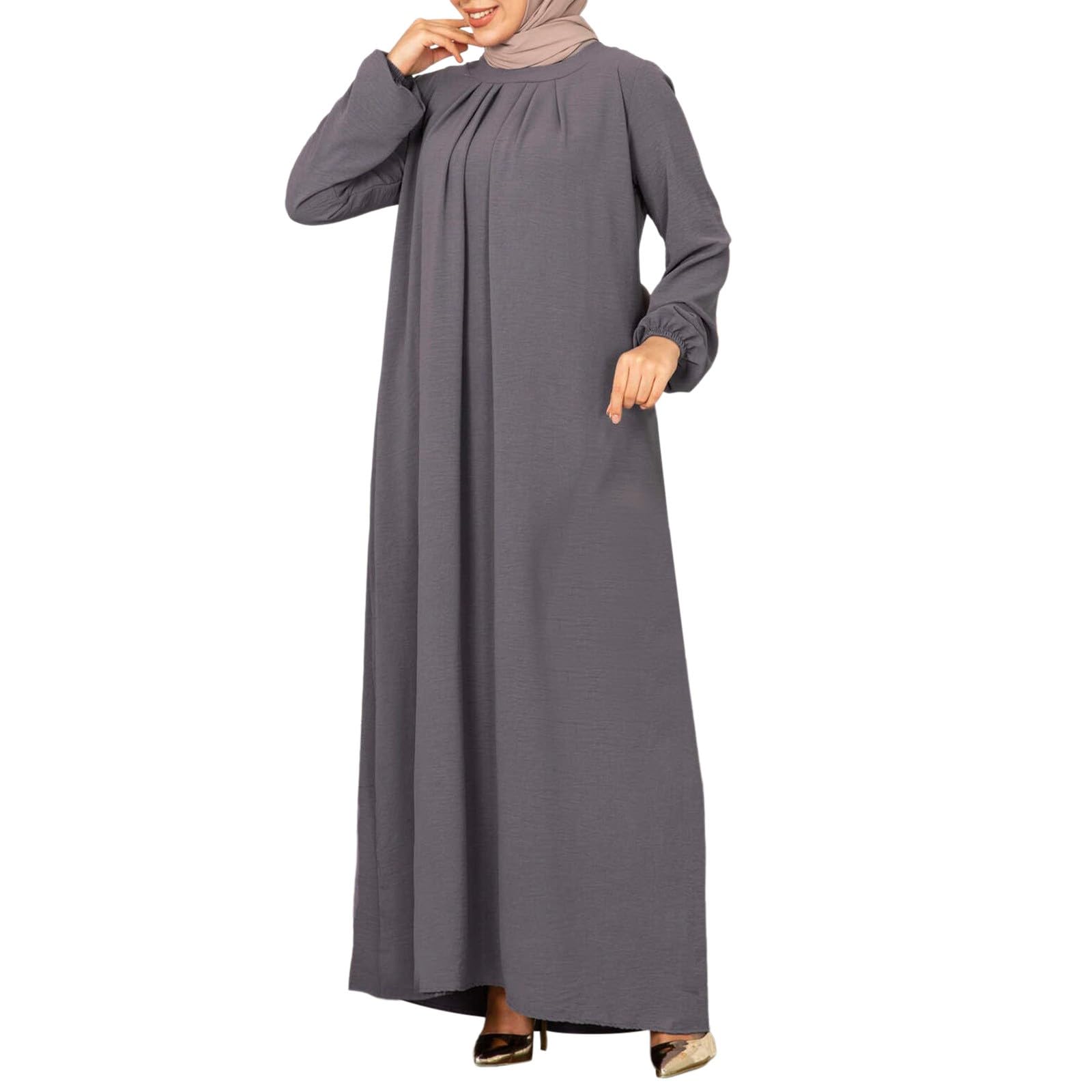 Générique Robe de Priere Femme Musulmane Plissé Turquie Robe Bal Soirée Robes de Prière Coupe Élégante Tenue Cérémonie Modeste Confortable Robes