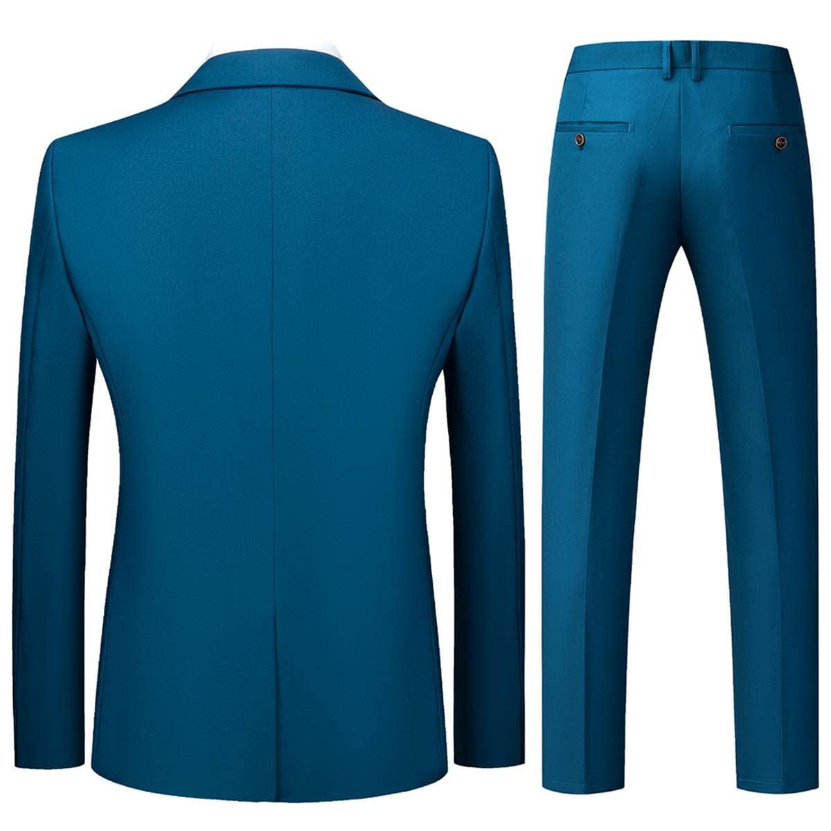 Allthemen Costume Homme Mariage 3 Pièces Slim Fit Smoking Costumes Un Bouton Couleur Pure Formel Veste Gilet et Pantalon