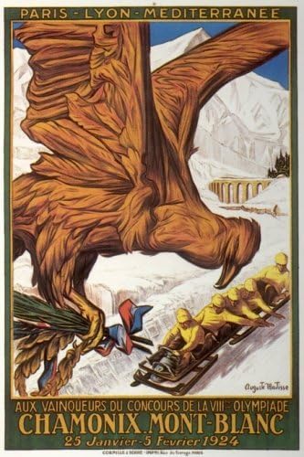1st Winter Games Chamonix - Mont Blanc Ski Poster