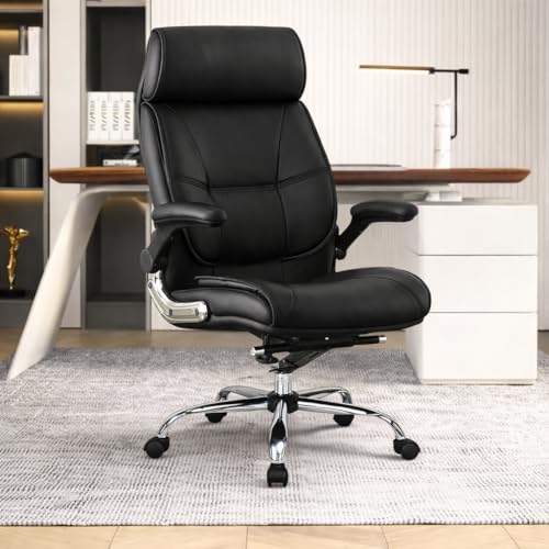 Image of Lakdi The Furniture High Back Director Office Chair Ergonomic Leatherette Executive Chair with Adjustable Armrests, Comfortable Desk Chair for 5-Year Warranty & Free Assembly -111012160 Black