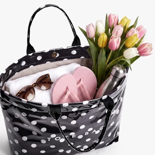 Image of Lushandy PVC Tote Bag for Women Jelly Beach Bag Top Handle Hobo Handbag | Water-Resistant, Wipe Clean, Lightweight