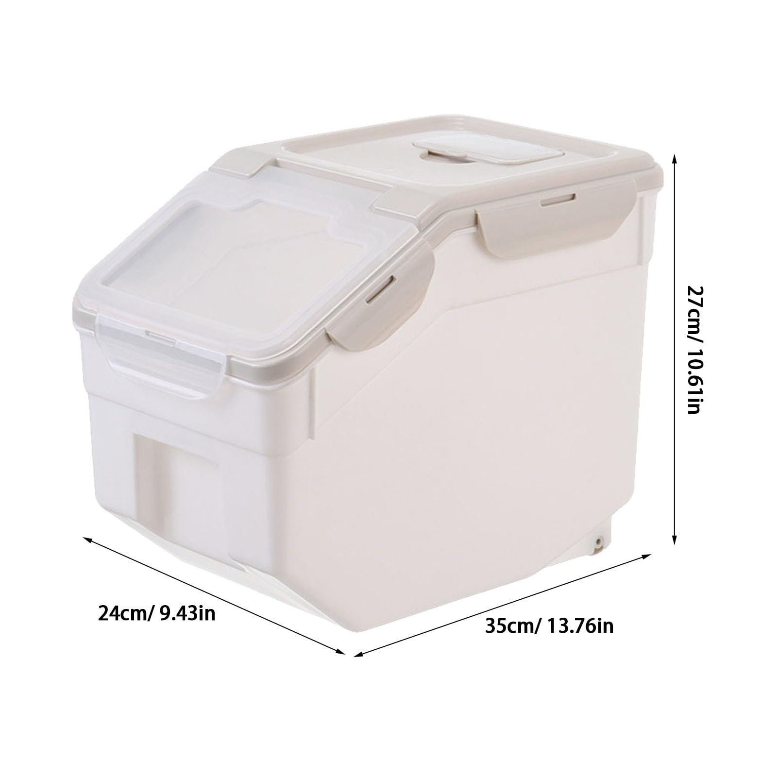 Caja Hermética para Comida de Mascotas con Ruedas y Vaso Medidor