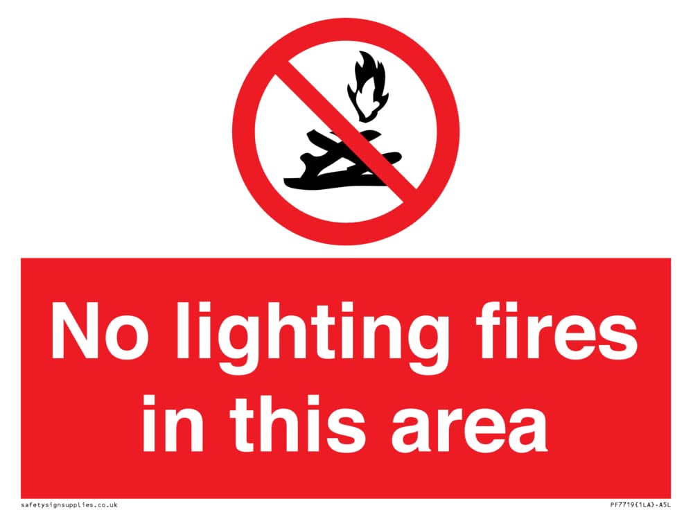 No lighting fires in this area Sign - 200x150mm - A5L