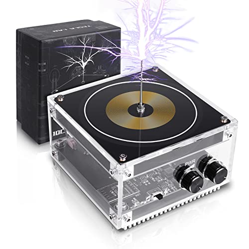Bluetooth Musical Tesla Coil Desktop Toy for Gift, PEMENOL Touchable Artificial Lightning Spark Gap Arc Generator, Arc Plasma Wireless Transmission Science Teaching Experiment Model