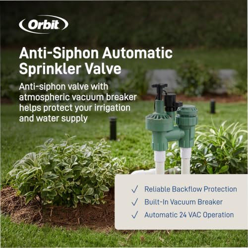1-Pack Orbit 57623 3/4" FPT 100 Series Anti-Siphon Automatic Sprinkler Valve with Flow Control - image 2