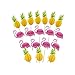 Piña Flamingo Toppers,50 Piezas Hawaiano Tropical 3D Flamingo Piña Cupcake Toppers Toppers de Cupcake para Decoración de Tartas