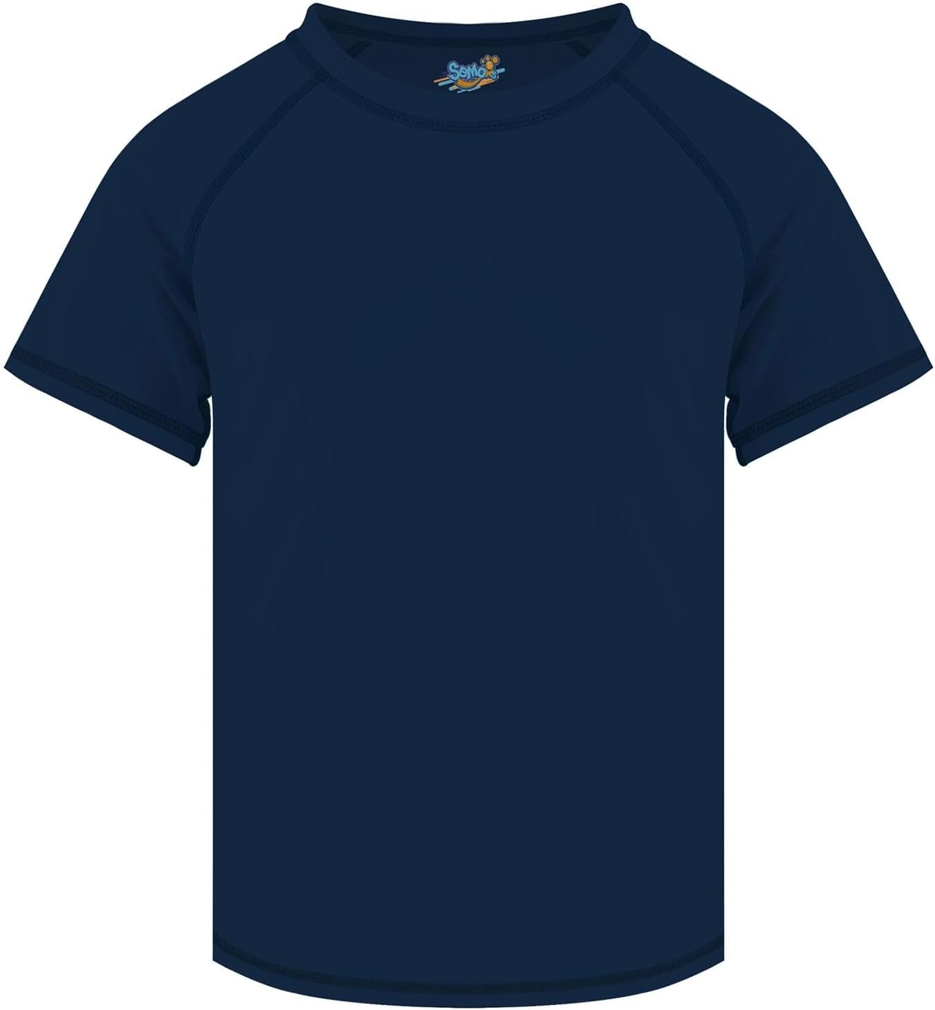 Boys Rash Guard Short Sleeve, Navy Blue UPF 50+ Sun Protection Rashguard Slim Fit Swim Shirt Fishing Surf Quick Dry Cool Beach Clothes for Toddler Youth Kids Size 14-16 Years