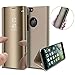 Produktbild XCYYOO Hülle Kompatibel mit iPhone 7 Plus/iPhone 8 Plus, 360 Spiegel Lederhülle [Mirror Glitzer] [Leicht zu Reinigen] Tasche Wallet Bookstyle Ledertasche View Überzug Kosmetikspiegel Handytasche