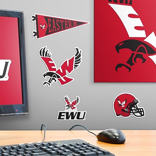 Image of Eastern Washington University 8ct Vinyl Large Deluxe Stickers Variety Pack - Laptop, Water Bottle, Scrapbooking, Tablet, Skateboard, Indoor /Outdoor - Set of 8