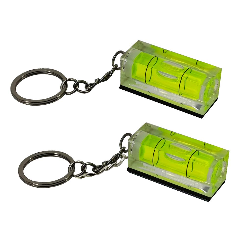 The Yan He Mini Acrylic Keychain Block Level Vial - Replacement Level - Picture Hanging Level - Pocket Level - Bubble Level -magnetic- Pack of 4 (green)
