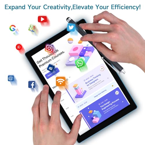 Image of 2 in 1 Android Table 10 Inch with Tablet Case and Stylus Pen Android 15 Tablet 5G WiFi-6 1280 x 800 Full HD IPS Display 6000mAh 64GB ROM + 12GB RAM (4+8 Virtal) 1024GB