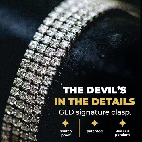 GLD Round Cut Tennis Chain Necklace - Iced Out Chain for Men and Women in Yellow, White and Rose Gold from Micro to 5MM, 16”-24” - Available in Canary, Iced and Pink Iced3