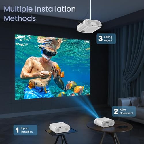 HOMPOW Projector, Native 1080P Full HD Bluetooth Projector with Speaker の商品画像 8