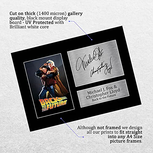 HWC Trading Back To The Future A4 Sin Marco Regalo De Visualización De Fotos De Impresión De Imagen Impresa Autógrafo Firmado Por Michael J Fox Christopher Lloyd Los Aficionados Al Cine