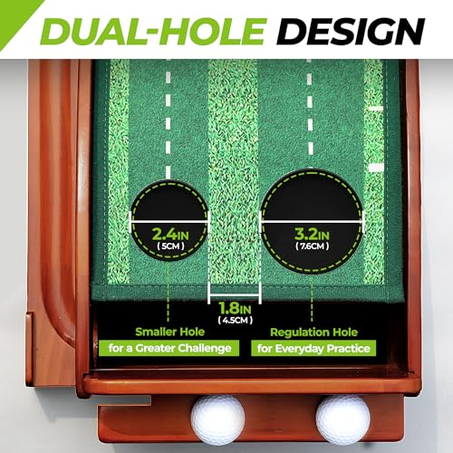 Putting Green, 9.8ft Golf Putting Mat with Automatic Ball Return Track & Putting Mirror, Indoor Putting Greens for Home with Thickened Wrinkle-Free Crystal Velvet, Golf Accessories for Men - Image 3