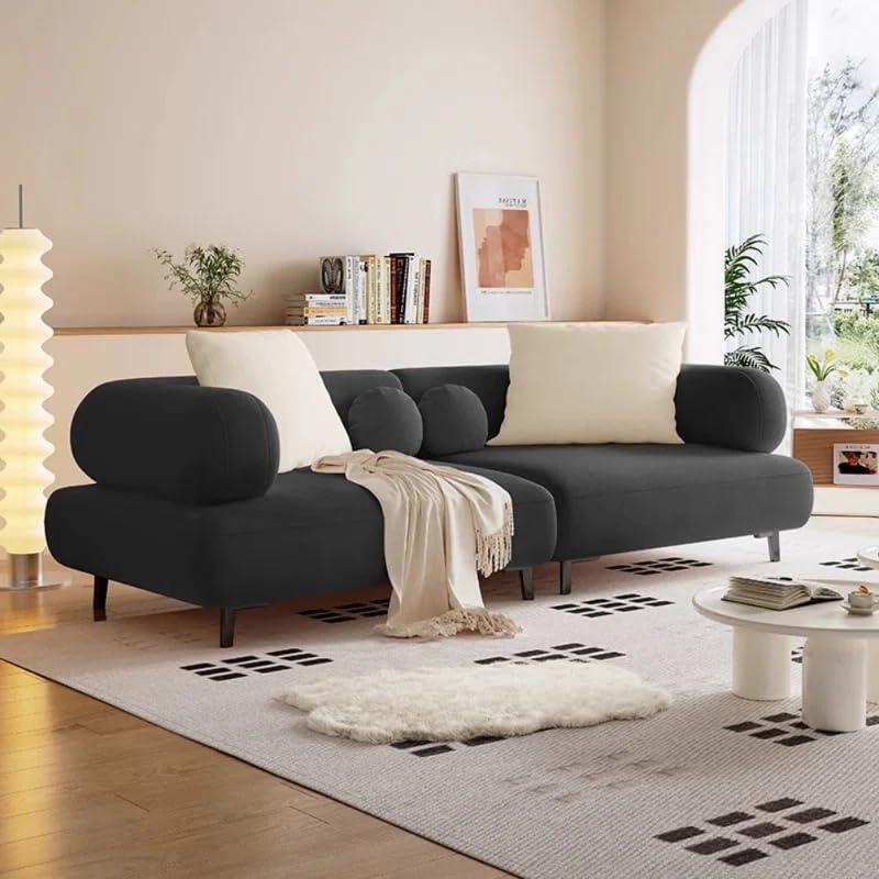 Image of LEGACY OF COMFORT Style Creative 3-Seater Sofa - Modern Elegance for Your Living Room (Black)