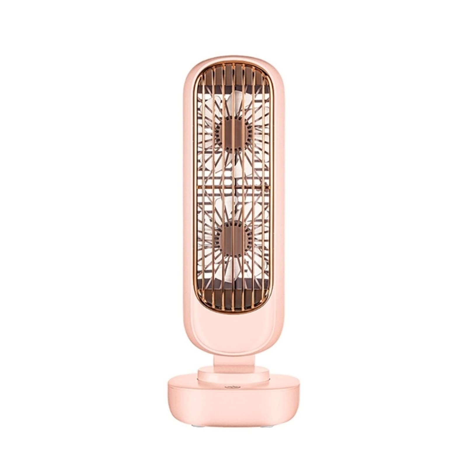 Cczrd Pink Double Leaf Cooling Fan 3 Speeds Adjustable Tower Table Quiet Air Cooler Portable Desk Usb Rechargeable Airflow Comfort Refreshing Breeze(Pink)