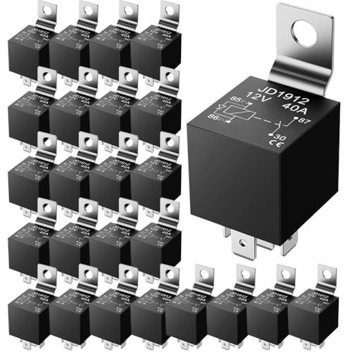 Gebildet JD1912 Car Relay with Diode 12V 40A 4 Pin SPST 12AWG for Automotive Truck Van Motorcycle Boat (Pack of 25)