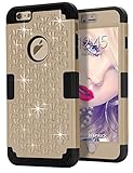 iPhone 6s Plus Bling case, iPhone 6 Plus Bling case, TOPSKY [Shock Absorption] Studded Rhinestone Bling High Impact Resistant Armor Defender Case For iPhone 6 Plus and iPhone 6s Plus, Gold Black