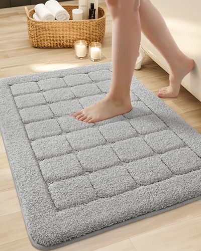 COLOR&GEOMETRY Bath Mat 60 x 90 cm, Extra Soft Absorbent Microfiber