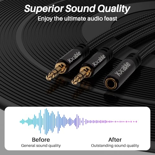 Cable Divisor Estéreo TRS 3.5mm 3FT 1/8 Pulgadas miniatura 6