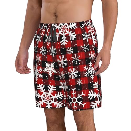 Blue Plaid Mens Swim Trunks Quick Dry Swim Shorts with Mesh Lining Funny Beach Shorts2