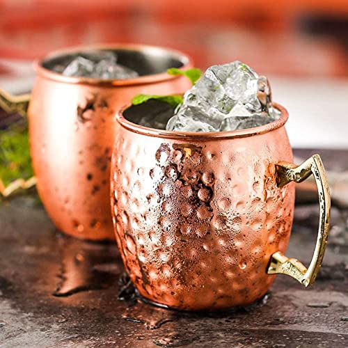 Bicchieri Moscow Mule Rame Mug 550ml per Cocktail Gin Birra Bevande Fredde, Casa, Bar, Feste, San Valentino, Compleanno, Regali, Scatola (2 Bicchieri + 2 Cannucce) - immagine 3
