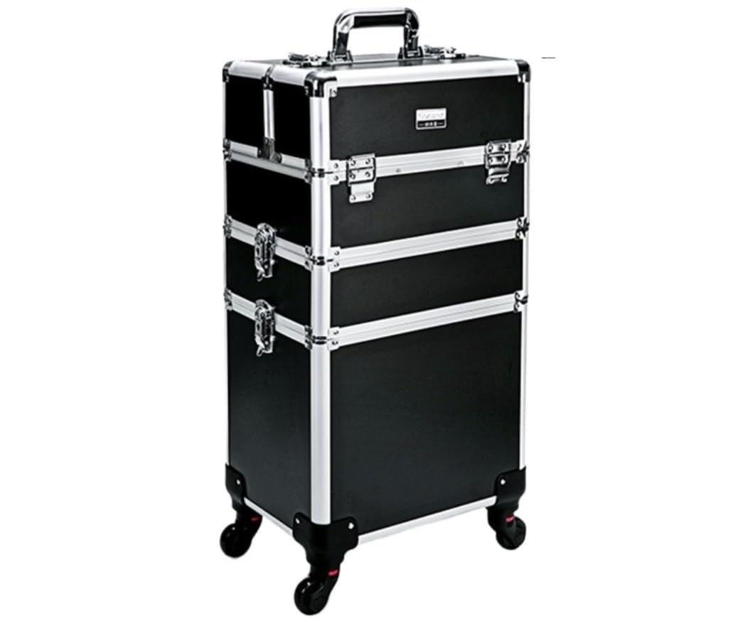 Hair Salon Trolley Professional Makeup Case Travelling Beauty Trolley Large Cosmetic For Hairdressers Lockable Rolling Organization