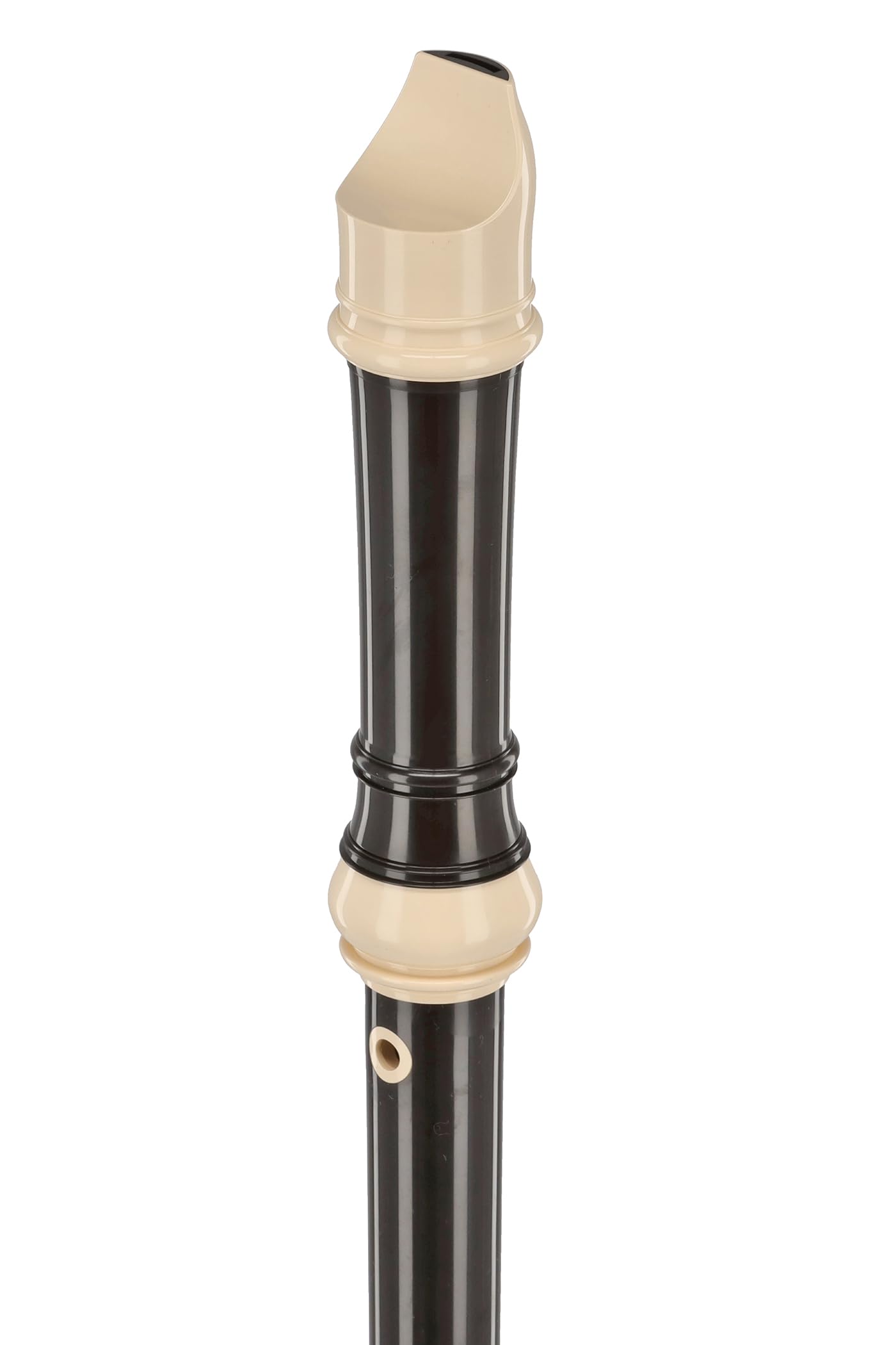 Aulos flûte à bec alto en fa Symphony 509B - brun foncé/couleur ivoire - doigté baroque, avec doubles trous - avec étui, écouvillon etc. - repose-pouce amovible - 3 pièces - canal d’air courbé