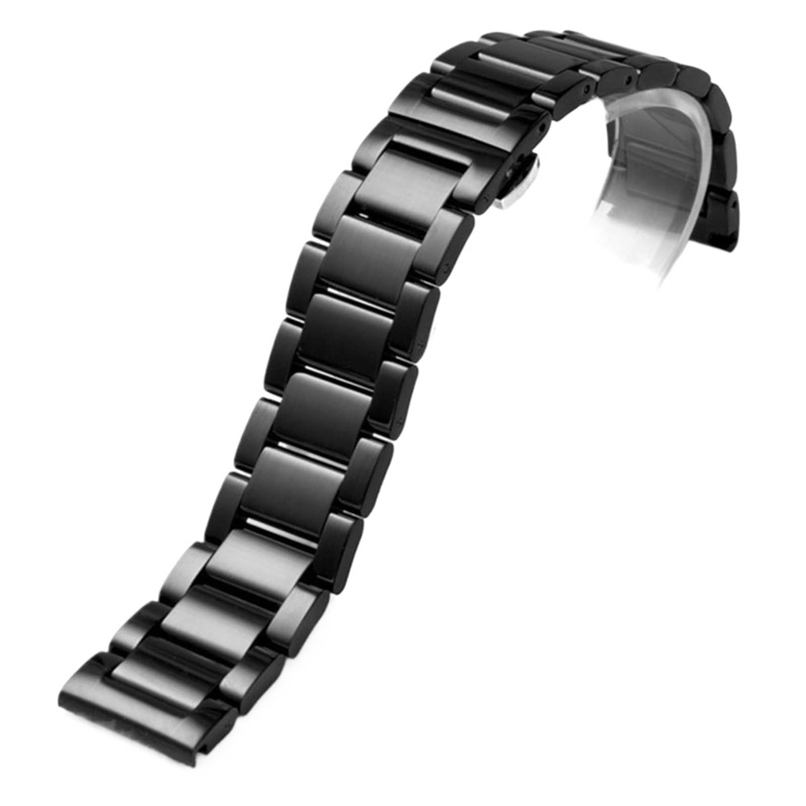 HuanJ Bracelet De Montre De Rechange En Acier Inoxydable Brillant Mat Bicolore Avec Boucle Papillon 16 18 20 21 22 23 24 26 Mm