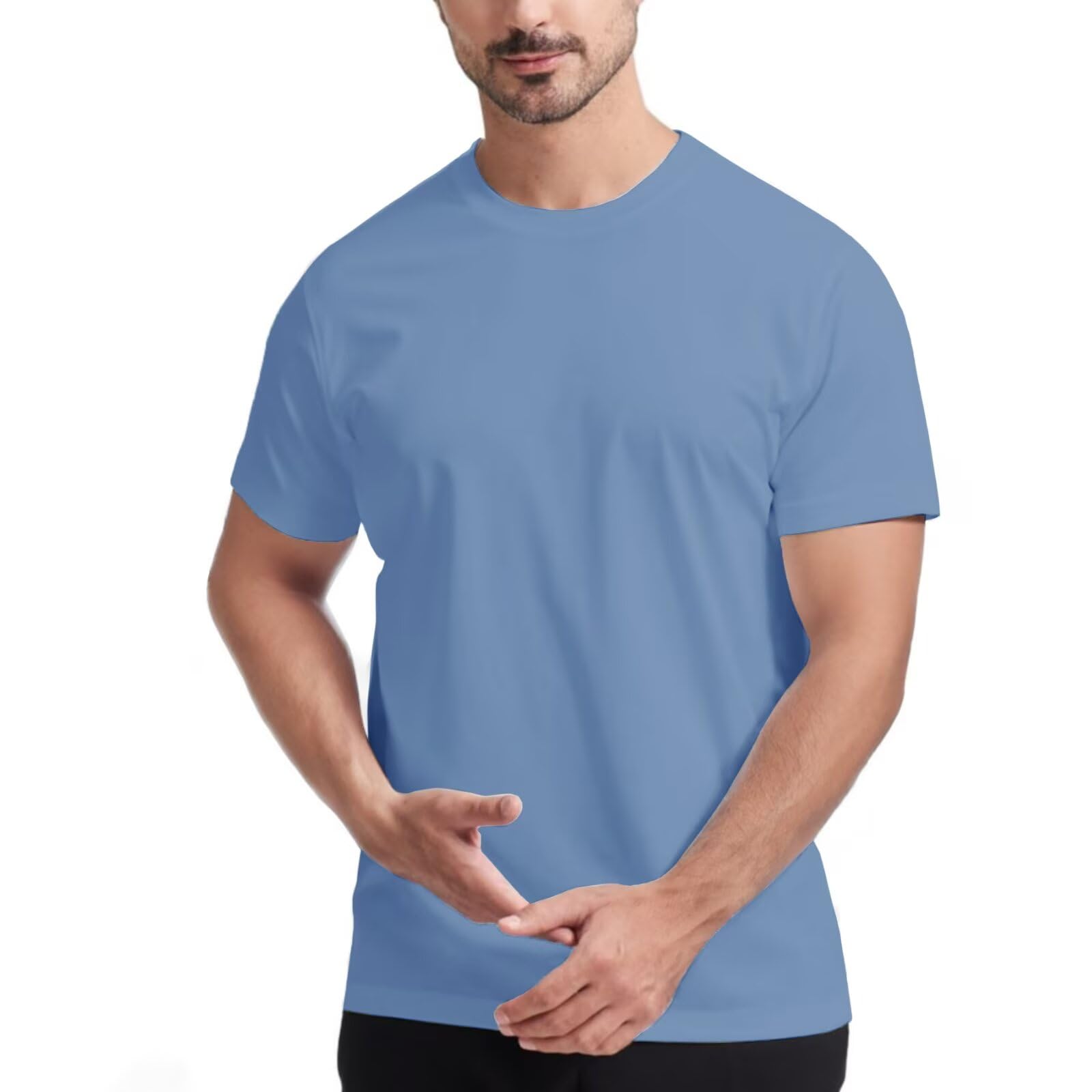 M MAELREG Mens T Shirt Moisture Wicking Short and Long Sleeve Lightweight Casual Crewneck Golf Tee Shirts for Men