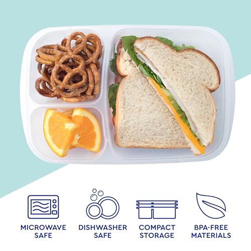 Bentgo Easyboxes - Original Stackable Lunch Boxes - Reusable 3-Compartment Food Containers For Kids And Adults thumb #2