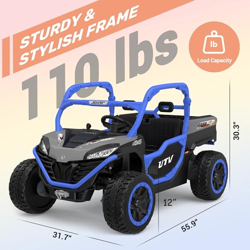 Image of ANPABO 24V Ride On Toys 2 Seater, 4x75W, w /Remote Control, Blue