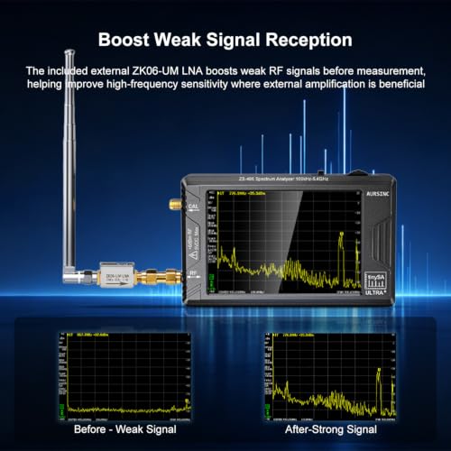 Image of AURSINC TinySA Ultra ZS406 with ZK06-UM LNA Boosts RF Sensitivity