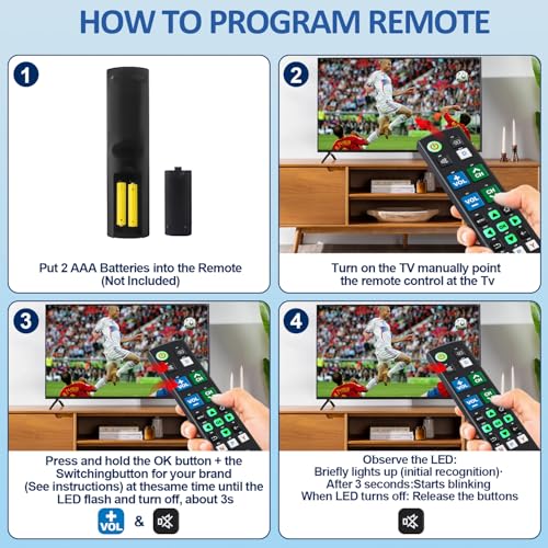 Image of Universal Big Button TV Remote Replacement, Compatible with All Samsung /VIZIO /LG /Sony /Philips Smart TVs and More