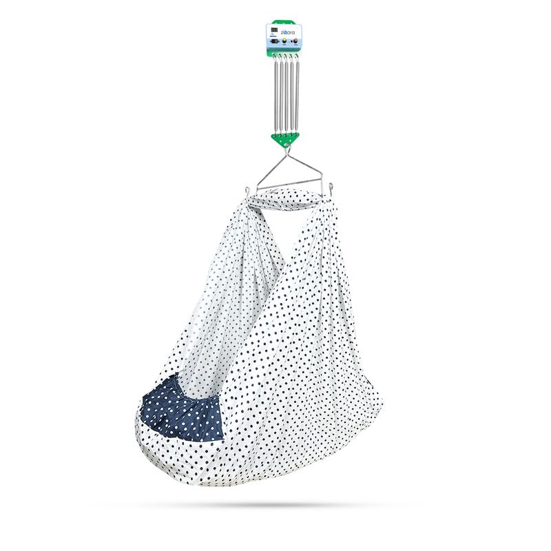 zivara Navy New Automated Newborn Cradle | Automated Thottil, Joli, Uyyala, and Jhula | Equipped with Automatic Spring, Detachable Cradle, Triangular Hanger, and Mosquito Net� (Light Navy)